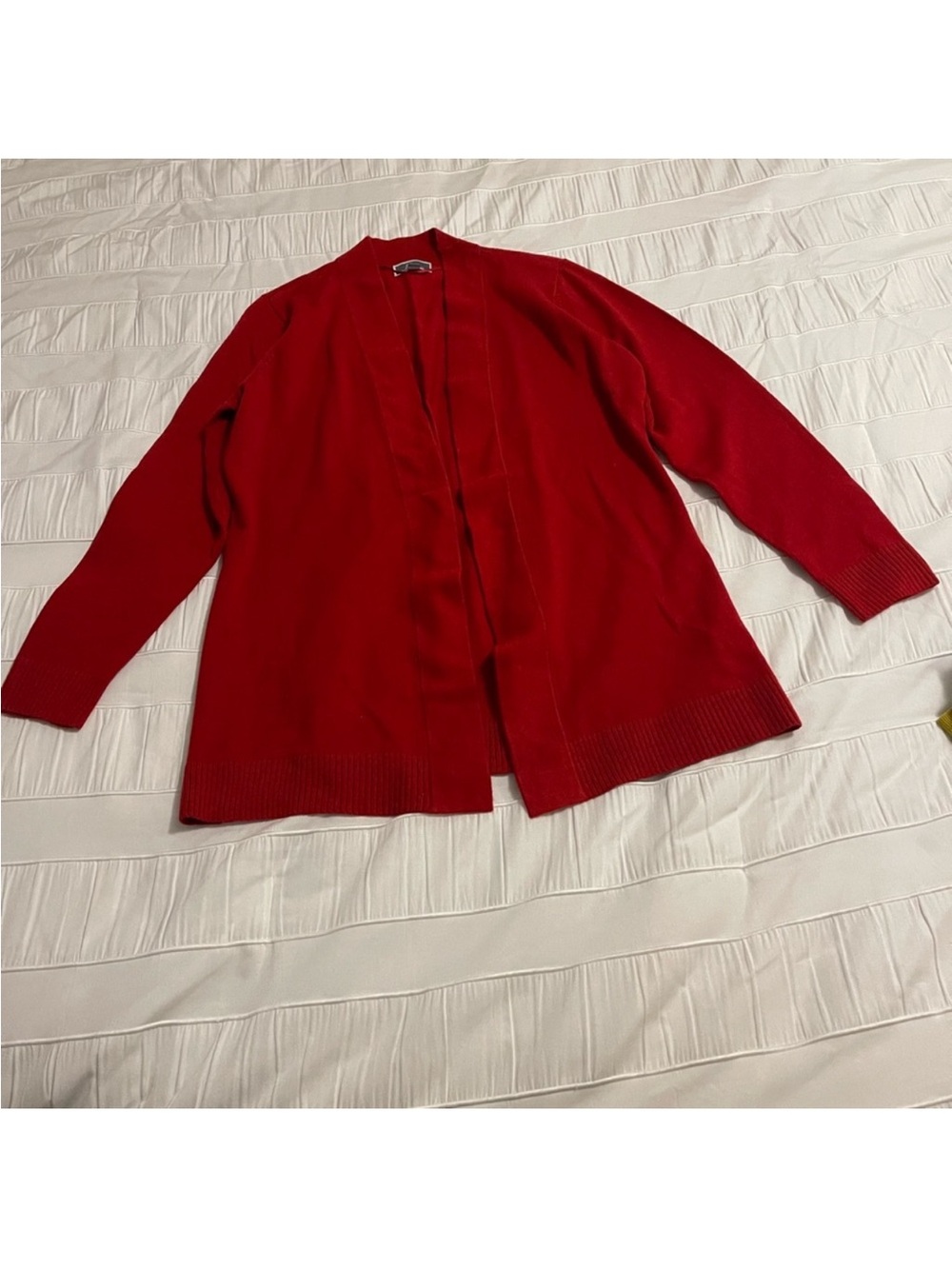 JM Collection Vibrant Red Open Front Cardigan - Preowned